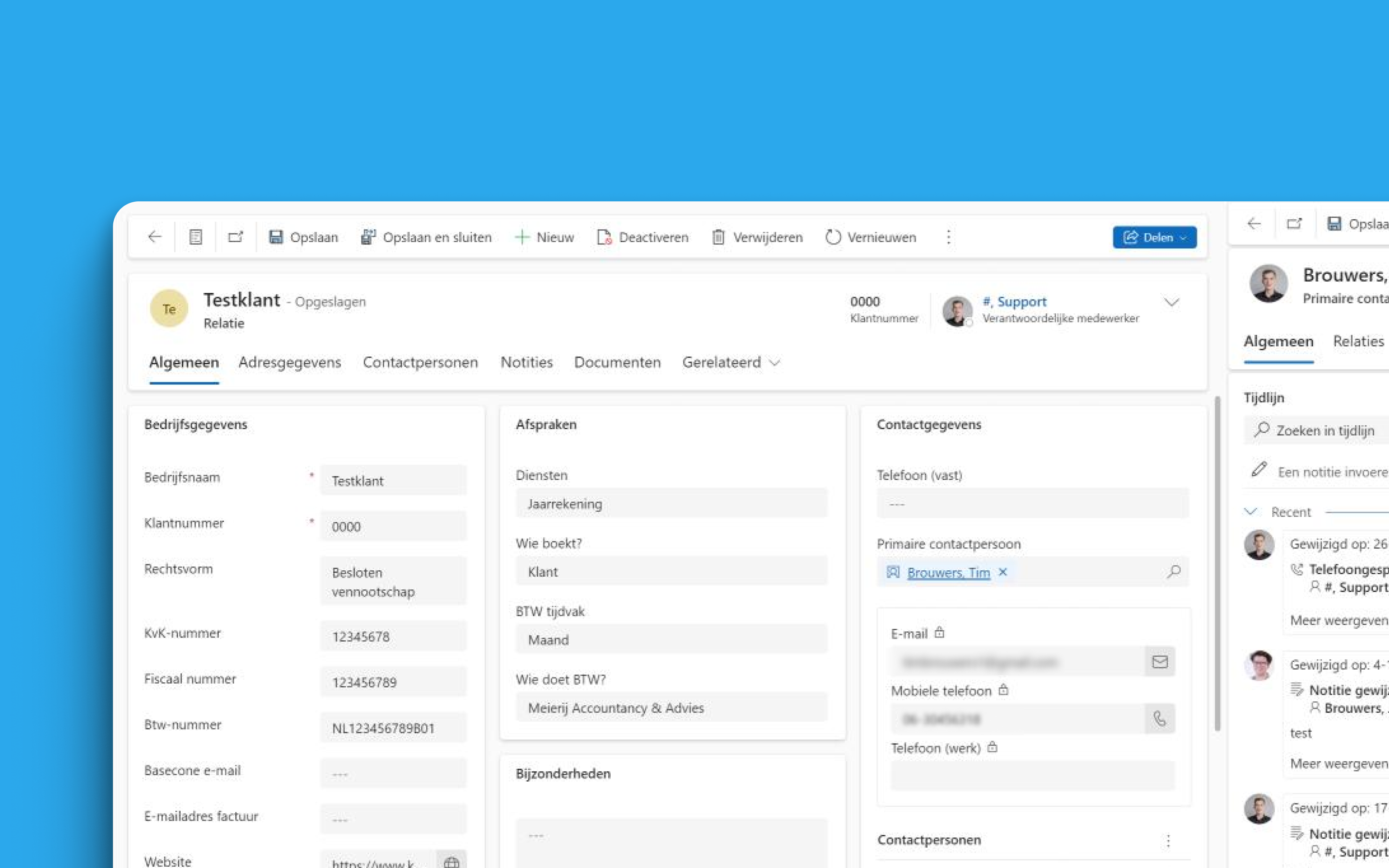 Het CRM van Meierij met koppelingen naar externe systemen